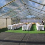 10m by 24m clear marquee with astro turf