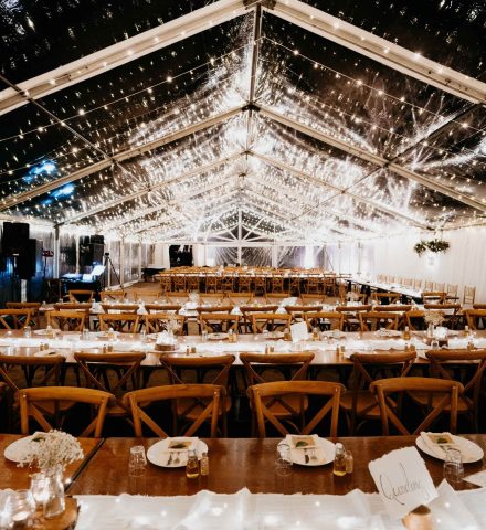 Clear Marquee with bright lights